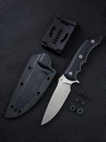 WE Knife Co. Stonefish Fixed Blade Knife Black G-10 (4.46" Stonewash) - 919C
