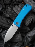 We Knife Company Ben Petersen Banter Folding Knife 2.9" S35VN Stonewashed Spear Point Blade, Blue G10 Handles - 2004A