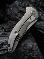 WE Knife Co. Mini Synergy Tanto Knife Gray Titanium (3" Stonewash) - 2012A - Image 5
