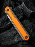 WE Knife Co. Peer Flipper Knife Gray Ti w/ Orange - 2015A - Image 3