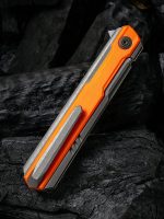 WE Knife Co. Peer Flipper Knife Gray Ti w/ Orange - 2015A - Image 4