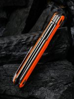 WE Knife Co. Peer Flipper Knife Gray Ti w/ Orange - 2015A - Image 5