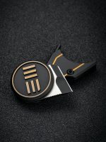 We Knife Company 20021-1 Ostap Hel Quark Pendant Fixed Neck Knife 0.32" M390 Two-Tone Tanto Blade, Black and Gold Titanium Handles, Magnetic Titanium Sheath - Image 6