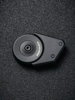 We Knife Company 20021-1 Ostap Hel Quark Pendant Fixed Neck Knife 0.32" M390 Two-Tone Tanto Blade, Black and Gold Titanium Handles, Magnetic Titanium Sheath - Image 2