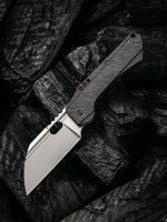 WeKnife Company 19072-3 Seth and Teryl Todd Roxi 3 Front Flipper Knife 3.14" S35VN Stonewashed Blade, Tiger Stripe Flamed Titanium Handles