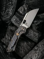 WeKnife Company 19072-3 Seth and Teryl Todd Roxi 3 Front Flipper Knife 3.14" S35VN Stonewashed Blade, Tiger Stripe Flamed Titanium Handles - Image 2