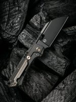 WeKnife Company 19072-2 Seth and Teryl Todd Roxi 3 Front Flipper Knife 3.14" S35VN Black Stonewashed Blade, Black Stonewashed Titanium Handles - Image 2