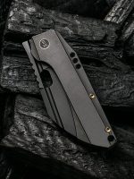 WeKnife Company 19072-2 Seth and Teryl Todd Roxi 3 Front Flipper Knife 3.14" S35VN Black Stonewashed Blade, Black Stonewashed Titanium Handles - Image 4