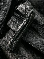 WeKnife Company 19072-2 Seth and Teryl Todd Roxi 3 Front Flipper Knife 3.14" S35VN Black Stonewashed Blade, Black Stonewashed Titanium Handles - Image 6
