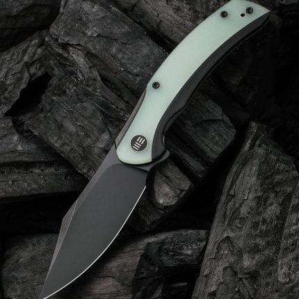 WE Knife Co. Snick Frame Lock Knife Black Ti/Natural Jade G-10 (3.5" Black SW)