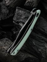 WE Knife Co. Snick Frame Lock Knife Black Ti/Natural Jade G-10 (3.5" Black SW) - Image 6