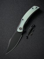 WE Knife Co. Snick Frame Lock Knife Black Ti/Natural Jade G-10 (3.5" Black SW) - Image 8
