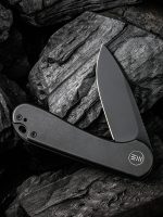 WE Knife Company Elementum Black Titanium Handle Black Stonewashed CPM 20CV Blade WE18062X-3 - Image 6
