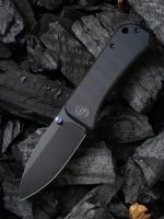 We Knife Company Ben Petersen Banter Folding Knife 2.9" S35VN Black Stonewashed Spear Point Blade, Black G10 Handles - 2004B