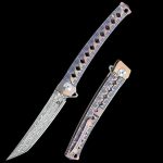 DEFCON JK Series 9″ 10Cr15CoMov Damascus - Titanium Handle - Katana Series - TF4406-2