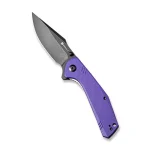 SENCUT Actium Flipper Knife Purple G10 Handle (3.46’’ Black Stonewashed D2) SA02D
