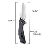 SENCUT Actium Flipper Knife Black G10 Handle (3.46’’ Satin D2) SA02B - Image 6