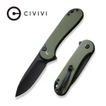 CIVIVI Button Lock Elementum II Knife OD Green G10 Handle (2.96" Black Stonewashed Nitro-V Blade) C18062P-3 -