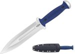 S-TEC Tactical Hunting Fixed Blade " The Dagger " G10 Blue Composite Handle Throwing Knife w/ Kydex Sheath - T22010BL - Image 2