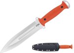 S-TEC Tactical Hunting Fixed Blade " The Dagger " G10 Orange Composite Handle Throwing Knife w/ Kydex Sheath - T22010DG - Image 2