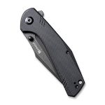 SENCUT Actium Flipper Knife Black G10 Handle (3.46’’ Black Stonewashed D2) SA02C - Image 4