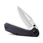 SENCUT Actium Flipper Knife Black G10 Handle (3.46’’ Satin D2) SA02B - Image 4
