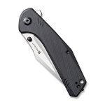 SENCUT Actium Flipper Knife Black G10 Handle (3.46’’ Satin D2) SA02B - Image 3