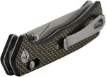 S-TEC Axel Lock EDC Folding Pocket Knife with Carbon Fiber Gold Weave Inlay Handle & D2 Steel Blade - Series 2 (TS023) - Image 18