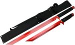 RED 27" & 18 " NINJA SWORD Set Double Shoulder Harness - GOL-SW-226RD - Image 2