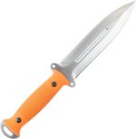 S-TEC Tactical Hunting Fixed Blade " The Dagger " G10 Orange Composite Handle Throwing Knife w/ Kydex Sheath - T22010DG - Image 3