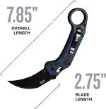 Elite Tactical Rapid Lock Knife with Blue and Black Aluminium Handle - 1029BL - Image 5