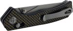 S-TEC Axel Lock EDC Folding Pocket Knife with Carbon Fiber Gold Weave Inlay Handle & D2 Steel Blade - Series 2 (TS023) - Image 19