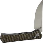 S-TEC Axel Lock EDC Folding Pocket Knife with Carbon Fiber Gold Weave Inlay Handle & D2 Steel Blade - Series 2 (TS024) - Image 4