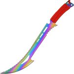 Snake Eye Tactical Rainbow Fantasy Sword w/Nylon Sheath Machete Outdoors Camping - WG871BKRB - Image 3