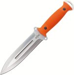 S-TEC Tactical Hunting Fixed Blade " The Dagger " G10 Orange Composite Handle Throwing Knife w/ Kydex Sheath - T22010DG - Image 4