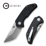 CIVIVI Thug 2 Thumb Stud Knife Black G10 Handle (2.69" Silver Bead Blasted Nitro-V) C20028C-2