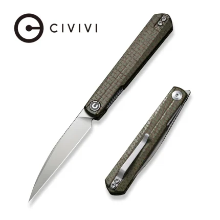 CIVIVI Clavi Front Flipper Knife Micarta Handle (3.06" Nitro-V Blade) - C21019-3