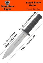 Snake Eye Tactical 12-Inches Heavy-Duty Fixed Blade Dagger-Hunting-Outdoor Survival-Knife (Silver-W10) - Image 2