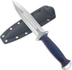 S-TEC Tactical Hunting Fixed Blade " The Dagger " G10 Blue Composite Handle Throwing Knife w/ Kydex Sheath - T22010BL - Image 3