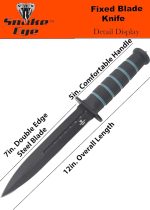 Snake Eye Tactical 12-Inches Heavy-Duty Fixed Blade Dagger-Hunting-Outdoor Survival-Knife BLACKOUT VERSION - SE-8108-10 - Image 2