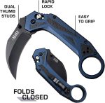 Elite Tactical Rapid Lock Knife with Blue and Black Aluminium Handle - 1029BL - Image 6