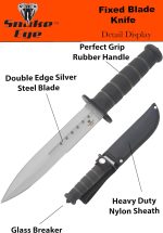 Snake Eye Tactical 12-Inches Heavy-Duty Fixed Blade Dagger-Hunting-Outdoor Survival-Knife (Silver-W10)