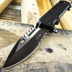 TAC FORCE ASSIST FOLDING KNIFE, TWO-TONE HALF-SERRATED BLADE, SURVIVAL FOLDER - TF-916BK - Image 5