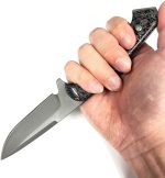 Defcon D2 Tool Steel Hunting Fixed Blade Knife I 4" Blade I w/ Kydex Sheath I Forged Carbon Fibre Resin Handle W/ Copper Flakes - TD007BK-1 - Image 6