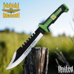 USMC Marine Force Recon Jungle Operator Bowie Knife And Sheath - Stainless Steel Blade, Sawback Serrations, Rubberized Handle - Length 15 1/2” - Image 2