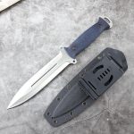S-TEC Tactical Hunting Fixed Blade " The Dagger " G10 Blue Composite Handle Throwing Knife w/ Kydex Sheath - T22010BL