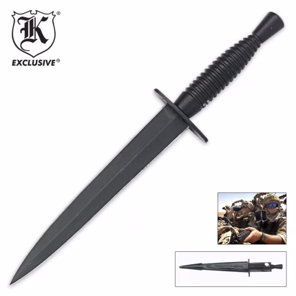 Replica Royal British Commando Knife - Stainless Steel Blade, Metal Handle - Length 11 1/4" - BKSN1