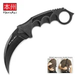Honshu Blackout Karambit With Shoulder Harness Sheath - UC2791