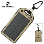 USMC 8,000 MAH SOLAR CHARGER AND POWER BANK - MONOCRYSTALLINE SOLAR PANEL, LI-POLYMER BATTERY, WATER-RESISTANT - UC3505