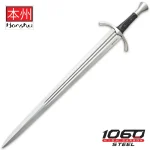 HONSHU SINGLE-HANDED BROADSWORD AND SCABBARD - 1060 CARBON STEEL BLADE, TPR GRIP, 2CR13 STEEL POMMEL - LENGTH 40”